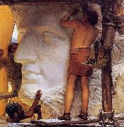 Sir Lawrence Alma-Tadema,OM.RA,RWS Sculptors in Ancient Rome oil on canvas
